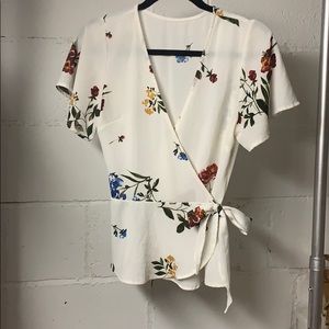 White floral blouse